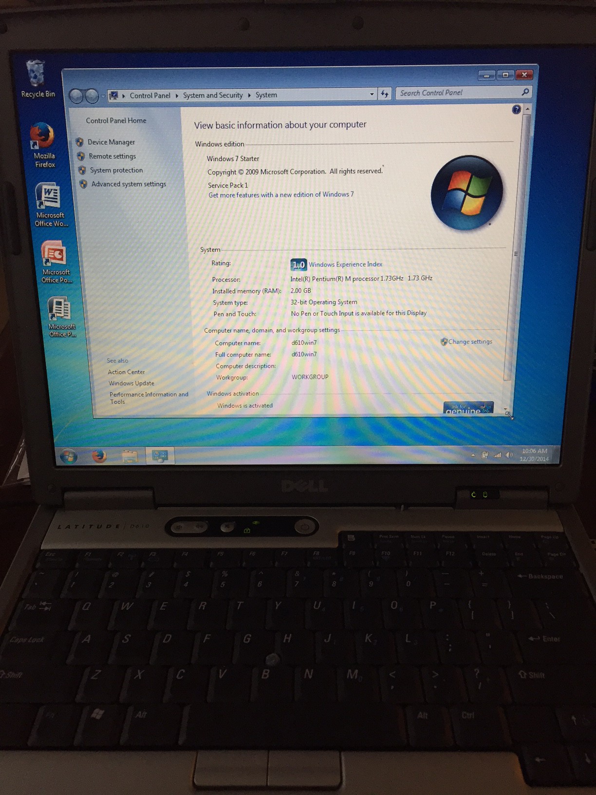 Revive An Old Dell Lattitude D610 with Windows 7 Starter
